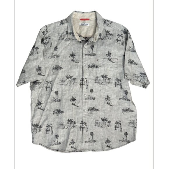 TOMMY BAHAMA Mens XL 100% Linen Short Sleeve Button Down Shirt - Picture 1 of 11